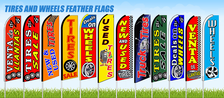NEW USED TIRES red/yel/chk 11.5 WINDLESS SWOOPER FLAGS BANNERS five 5