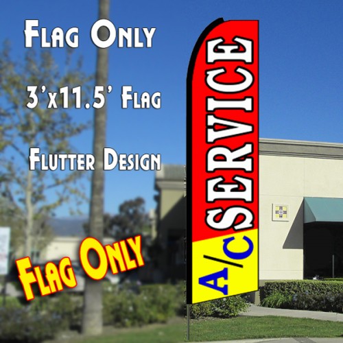 A/C SERVICE (Red/Yellow) Flutter Feather Banner Flag (11.5 x 3 Feet)