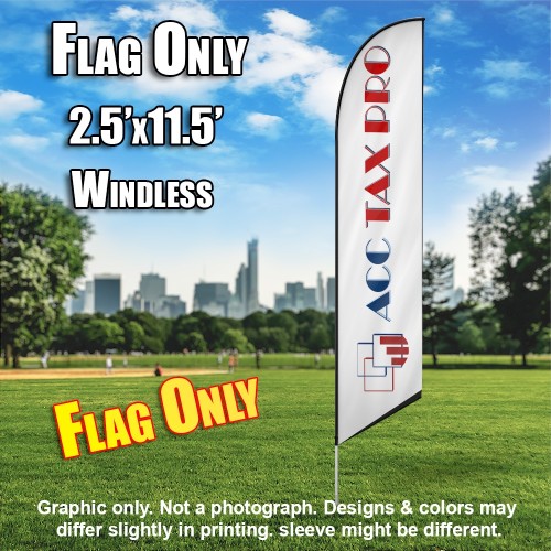 ACC TAX PRO white blue red windless flag