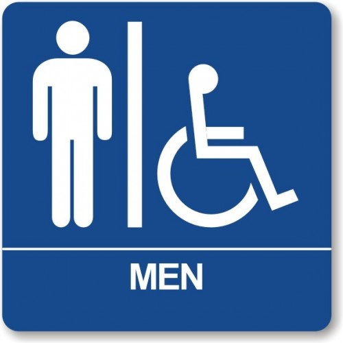 ADA Signs 8" x 8" Men w/wheel chair