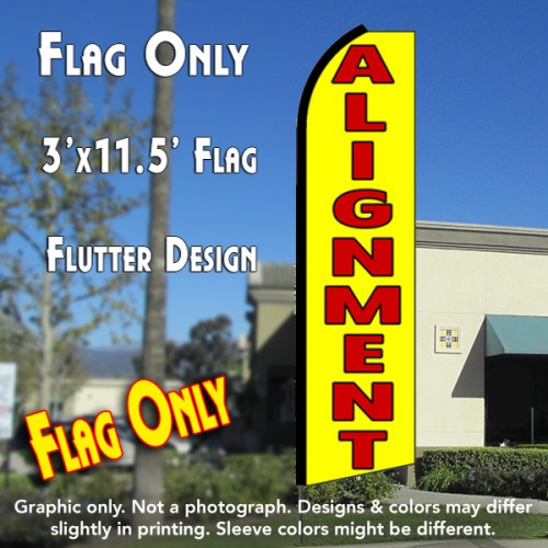 ALIGNMENT (Yellow) Flutter Feather Banner Flag (11.5 x 3 Feet)