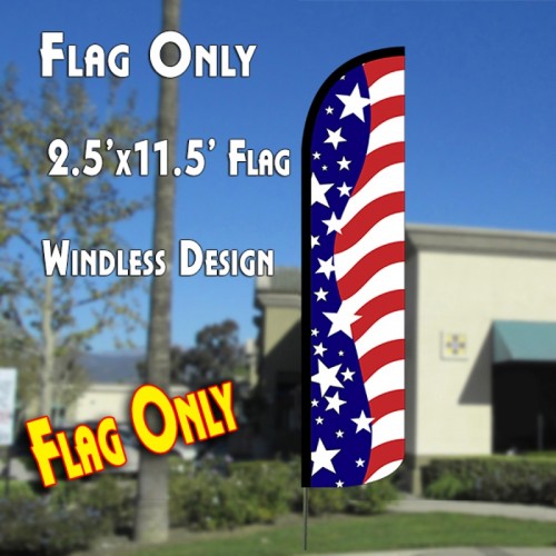 USA AMERICAN BEAUTY Windless Polyknit Feather Flag (2.5 x 11.5 feet)