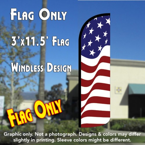 AMERICAN GLORY Windless Polyknit Feather Flag (3 x 11.5 feet)