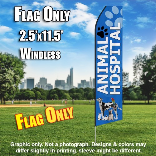 ANIMAL HOSPITAL BLUE feather flags econo banner swooper
