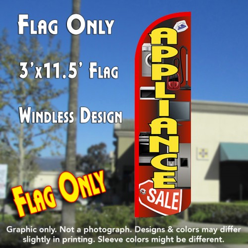 Appliance Sale (Red/Yellow) Windless Polyknit Feather Flag (3 x 11.5 feet)