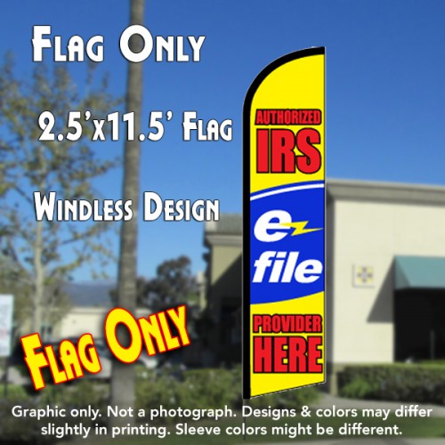 AUTHORIZED IRS E-FILE PROVIDER HERE Windless Feather Banner Flag (2.5 x 11.5 Feet)