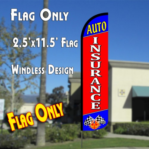 AUTO INSURANCE (Blue/Red) Windless Feather Banner Flag