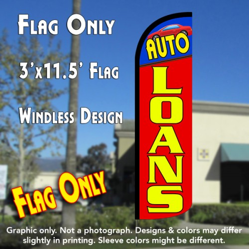 Auto Loans Windless Polyknit Feather Flag (3 x 11.5 feet)