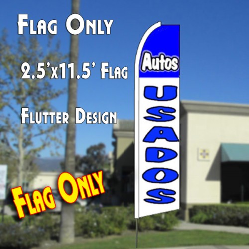 AUTOS USADOS (Blue/White) Flutter Feather Banner Flag (11.5 x 2.5 Feet)