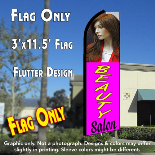 BEAUTY SALON (Purple) Flutter Feather Banner Flag (11.5 x 3 Feet)