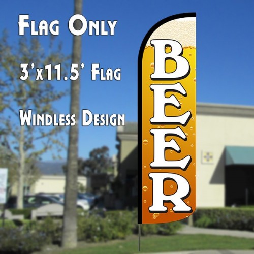 Beer (Gold) Windless Advertising Flag