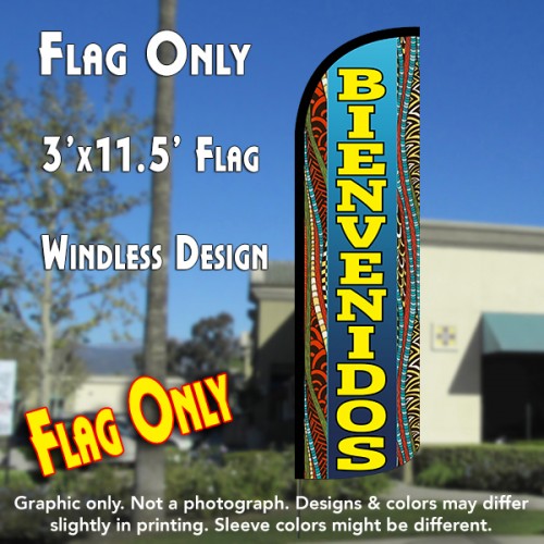 Bienvenido Windless Polyknit Feather Flag (3 x 11.5 feet)