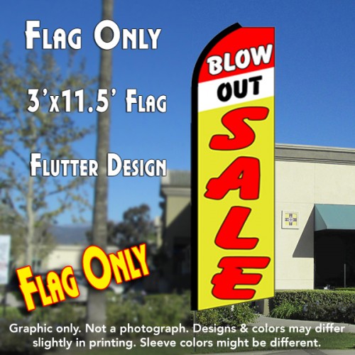 BLOW OUT SALE (Red/White/Yellow) Flutter Feather Banner Flag (11.5 x 3 Feet)