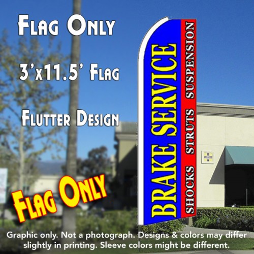 BRAKE SERVICE (Blue/Red) Flutter Feather Banner Flag (11.5 x 3 Feet)