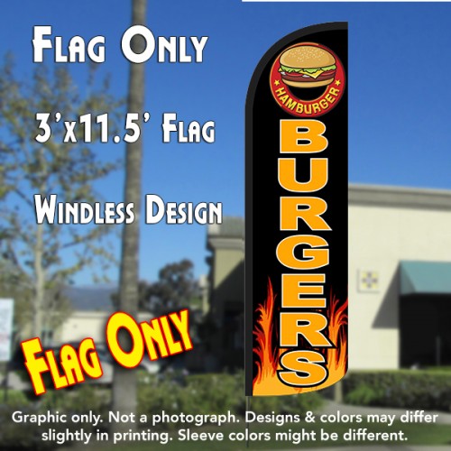 -Style Feather Fl 11 x 2.5 feet FRESH SANDWICHES Windless Polyknit Feather Flag