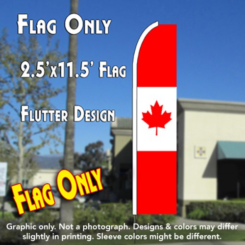 Canada Flag Pattern Flutter Feather Banner Flag (11.5 x 2.5 Feet)