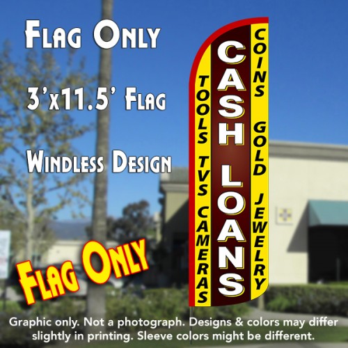 Cash Loans Windless Polyknit Feather Flag (3 x 11.5 feet)