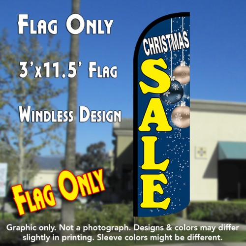 Christmas Sale (Blue) Windless Polyknit Feather Flag (3 x 11.5 feet)