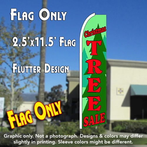 CHRISTMAS TREE SALE Flutter Feather Banner Flag (11.5 x 2.5 Feet)