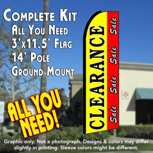 Clearance Sale Flutter Feather Banner Flag Kit (Flag, Pole, & Ground Mt)