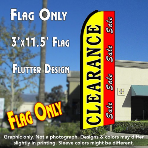 CLEARANCE SALE (Yellow/Red) Flutter Feather Banner Flag (11.5 x 3 Feet)