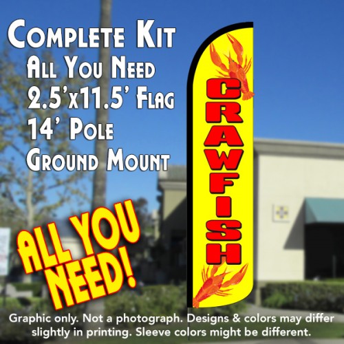 crawfish yellow/red feather banner flag kit