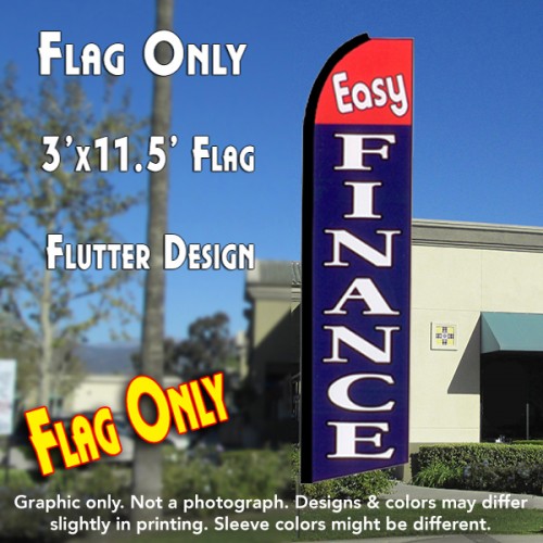EASY FINANCE (Red/Blue) Flutter Feather Banner Flag (11.5 x 3 Feet)