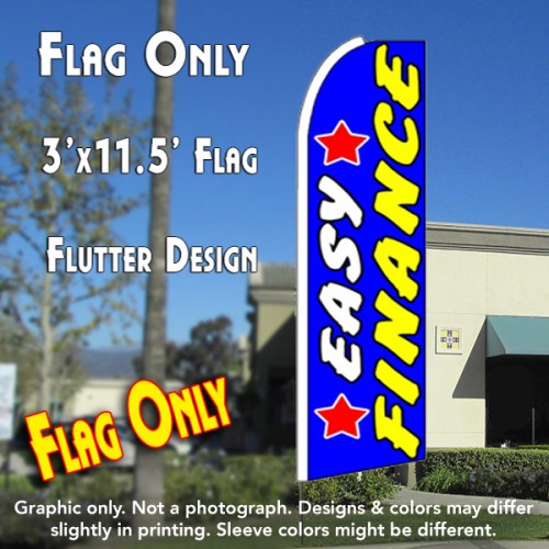 EASY FINANCE (Stars) Flutter Feather Banner Flag (11.5 x 3 Feet)