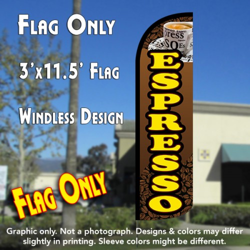 Espresso Windless Polyknit Feather Flag (3 x 11.5 feet)