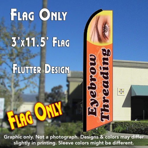 EYEBROW THREADING (Orange) Flutter Feather Banner Flag (11.5 x 3 Feet)