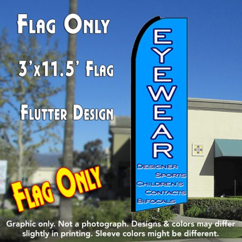 EYEWEAR (Blue) Flutter Feather Banner Flag (11.5 x 3 Feet)