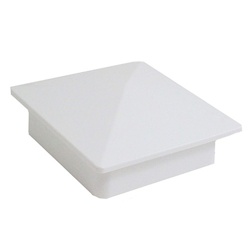 Vinyl Post Caps White PVC 4" x 4" Flat
