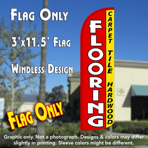 Flooring (Carpet, Tile, Hardwood) Windless Polyknit Feather Flag (3 x 11.5 feet)