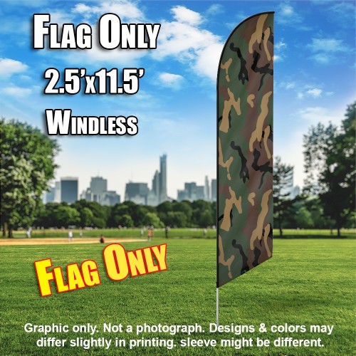 Jungle Camo windless Feather Banner Flag