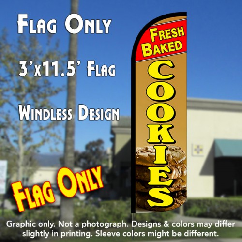 Fresh Baked Cookies Windless Polyknit Feather Flag (3 x 11.5 feet)