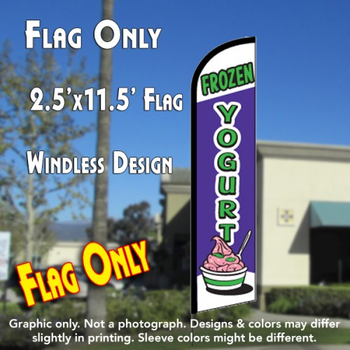 FROZEN YOGURT Windless Feather Banner Flag (2.5 x 11.5 Feet)