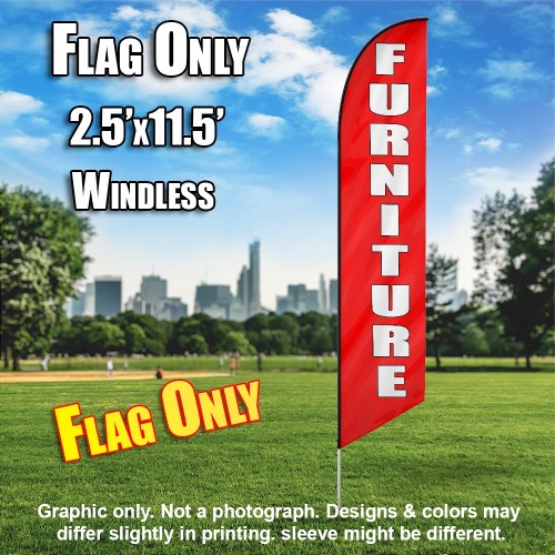 FURNITURE red white windless flag