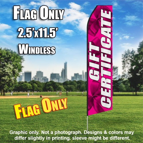 Gift Certificate (Pink/Bows) Econo Feather Banner Flag