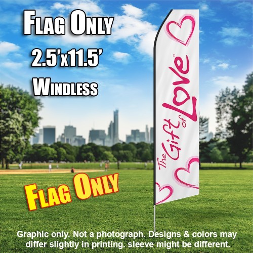 GIFT OF LOVE white pink windless flag