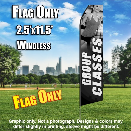 Group Classes Women Fitness (Gray/White) Econo Feather Flag