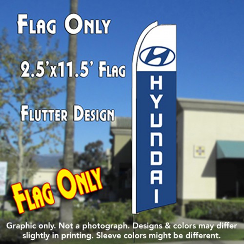 HYUNDAI Flutter Feather Banner Flag (11.5 x 2.5 Feet)