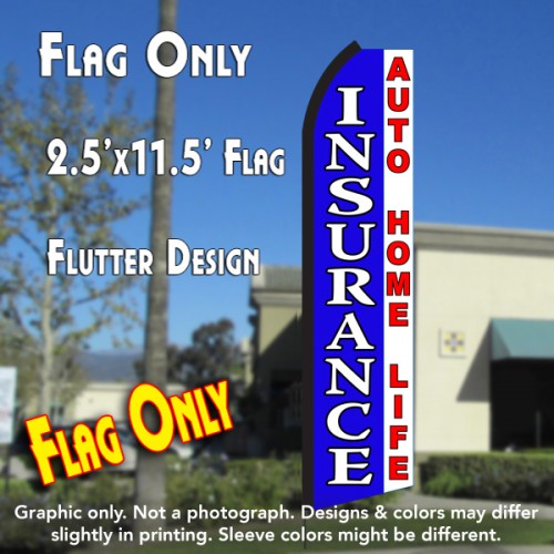 INSURANCE (Blue/White) Flutter Feather Banner Flag