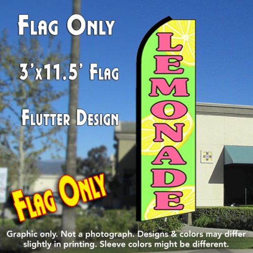 LEMONADE (Green) Flutter Feather Banner Flag (11.5 x 3 Feet)