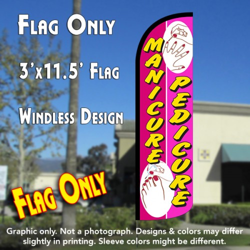 Manicure Pedicure Windless Polyknit Feather Flag (3 x 11.5 feet)