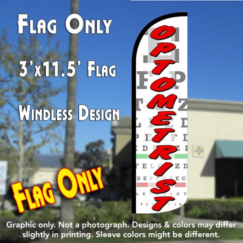 Optometrist Windless Polyknit Feather Flag (3 x 11.5 feet)