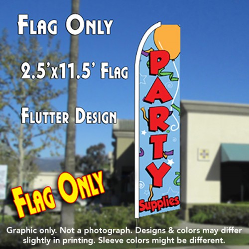 PARTY SUPPLIES (Blue) Flutter Feather Banner Flag (11.5 x 2.5 Feet)