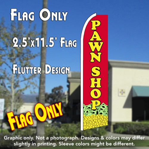 PAWN SHOP (Coins) Flutter Feather Banner Flag (11.5 x 2.5 Feet)