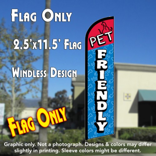 PET FRIENDLY Windless Feather Banner Flag (2.5 x 11.5 Feet)