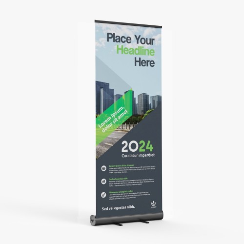 Standard Retractable Banner Stand 33"x81" (black)