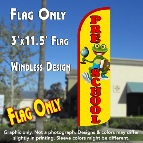 Pre-School (Yellow/Red) Windless Polyknit Feather Flag (3 x 11.5 feet)